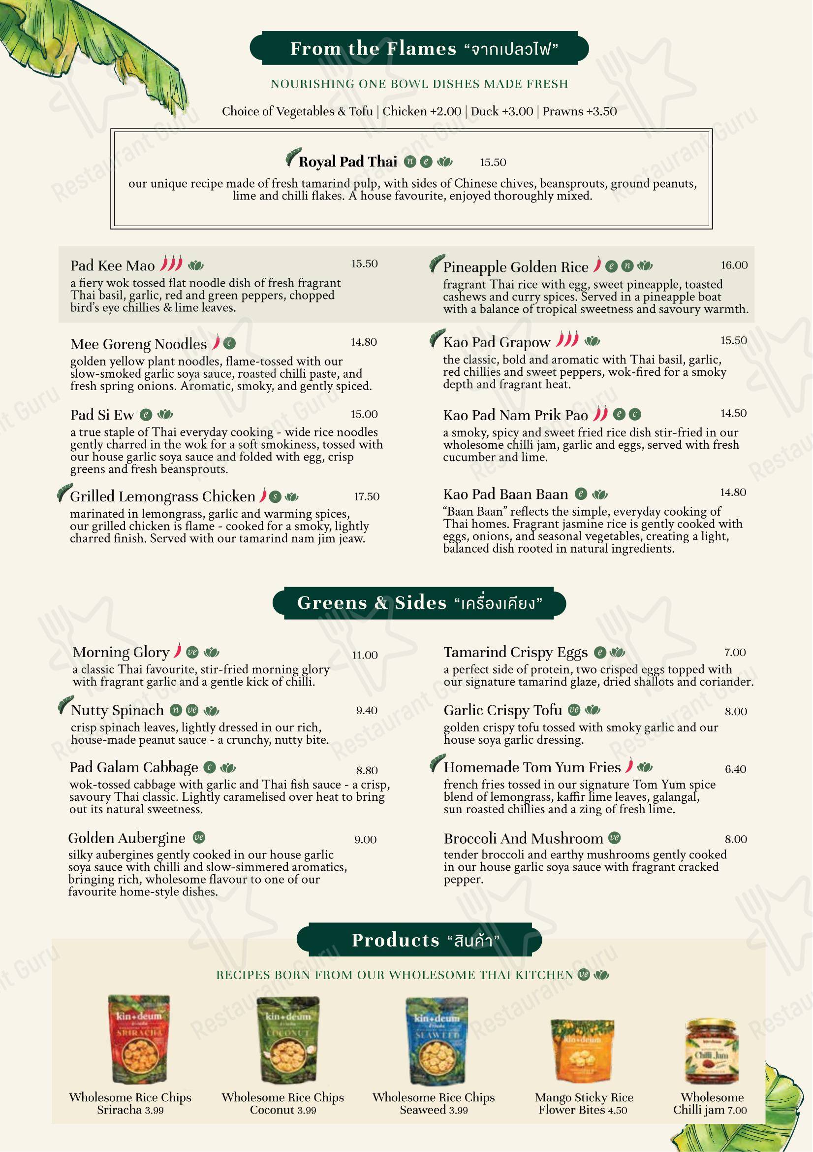 Lunch Menu ресторана Kin + Deum в Лондоне