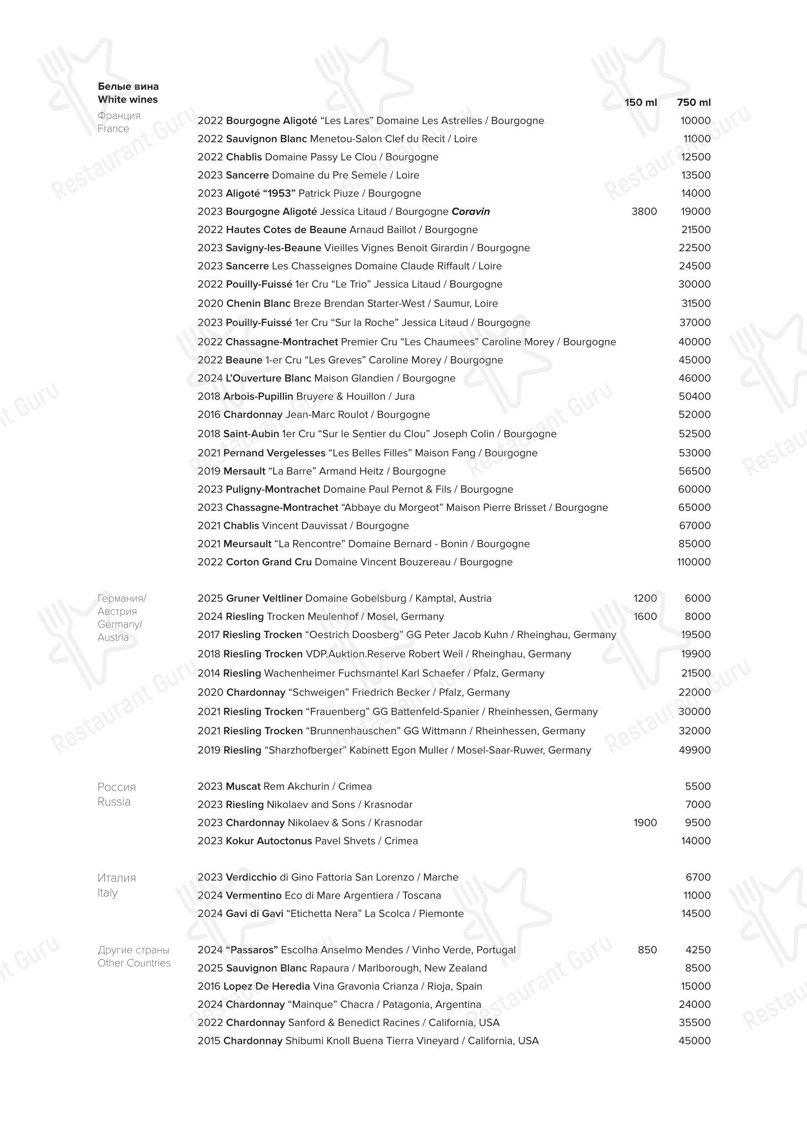 Меню ресторана Lucky Izakaya - Dinner Menu