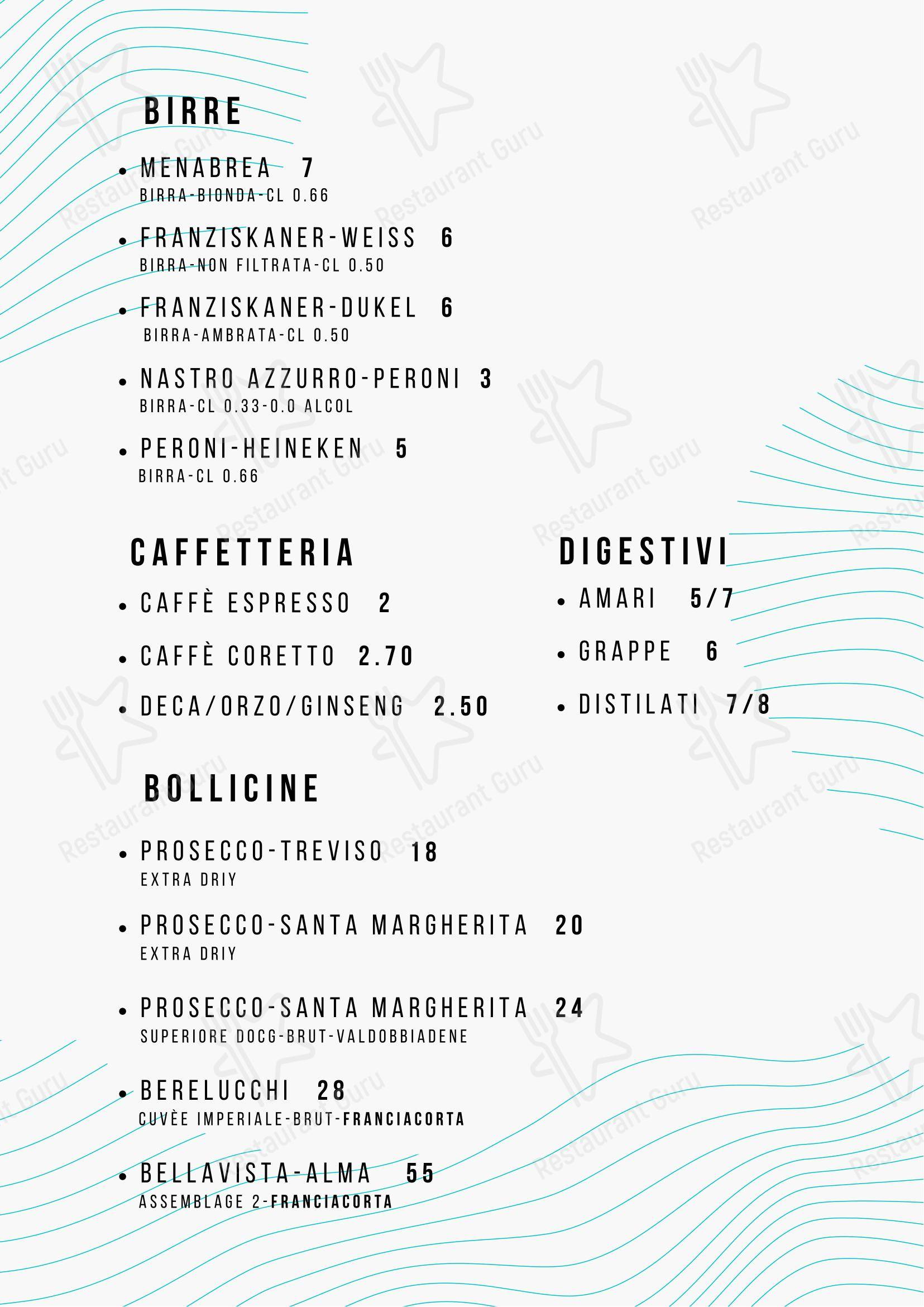 Основное меню ресторана MADO Ristorante