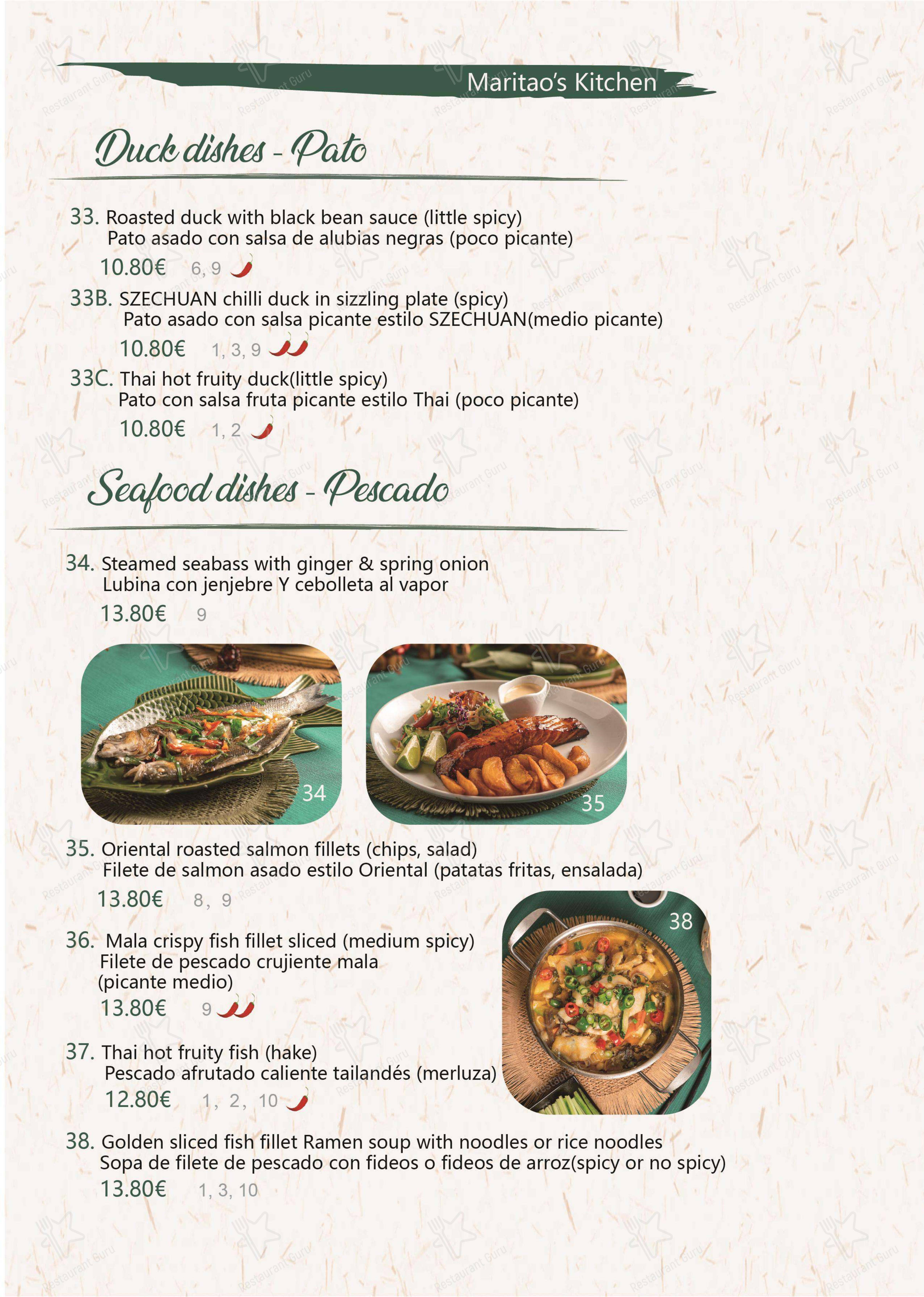 Maritaos Kitchen - Rojales в Рохалесе - Меню