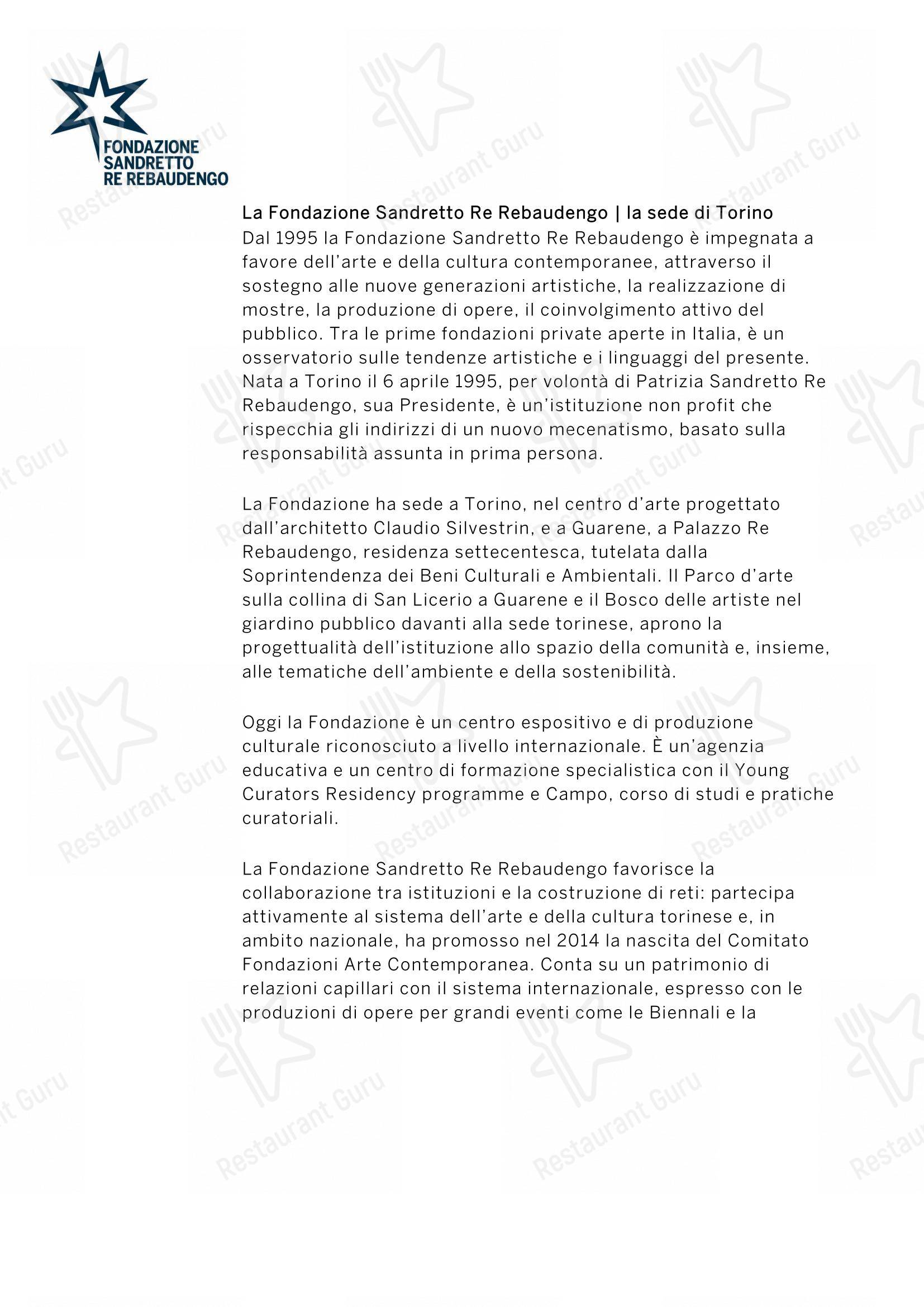 Moreno Per Spazio в Турине - Меню