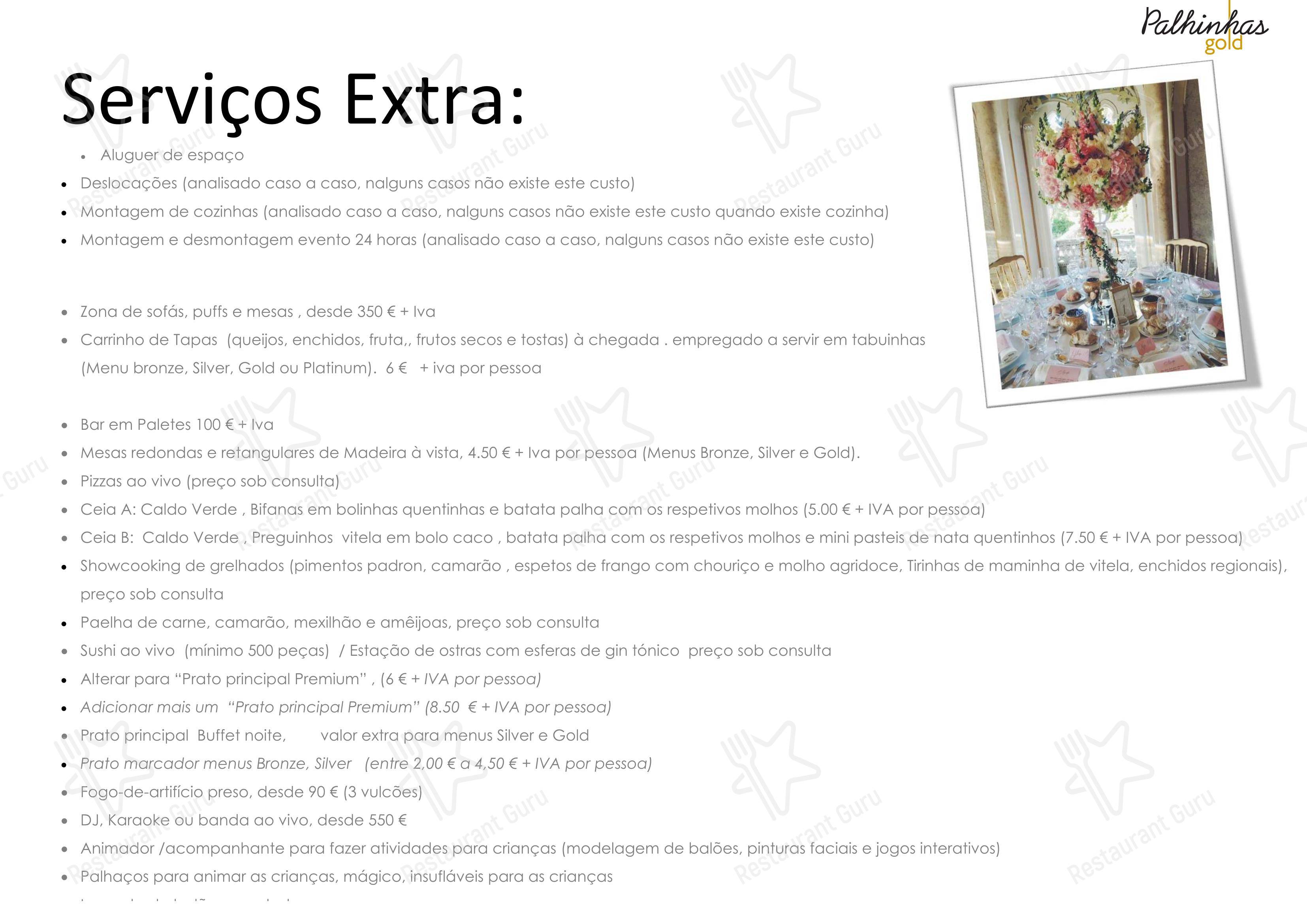 Boronia Catering Menu Pack ресторана Palhinhas Gold