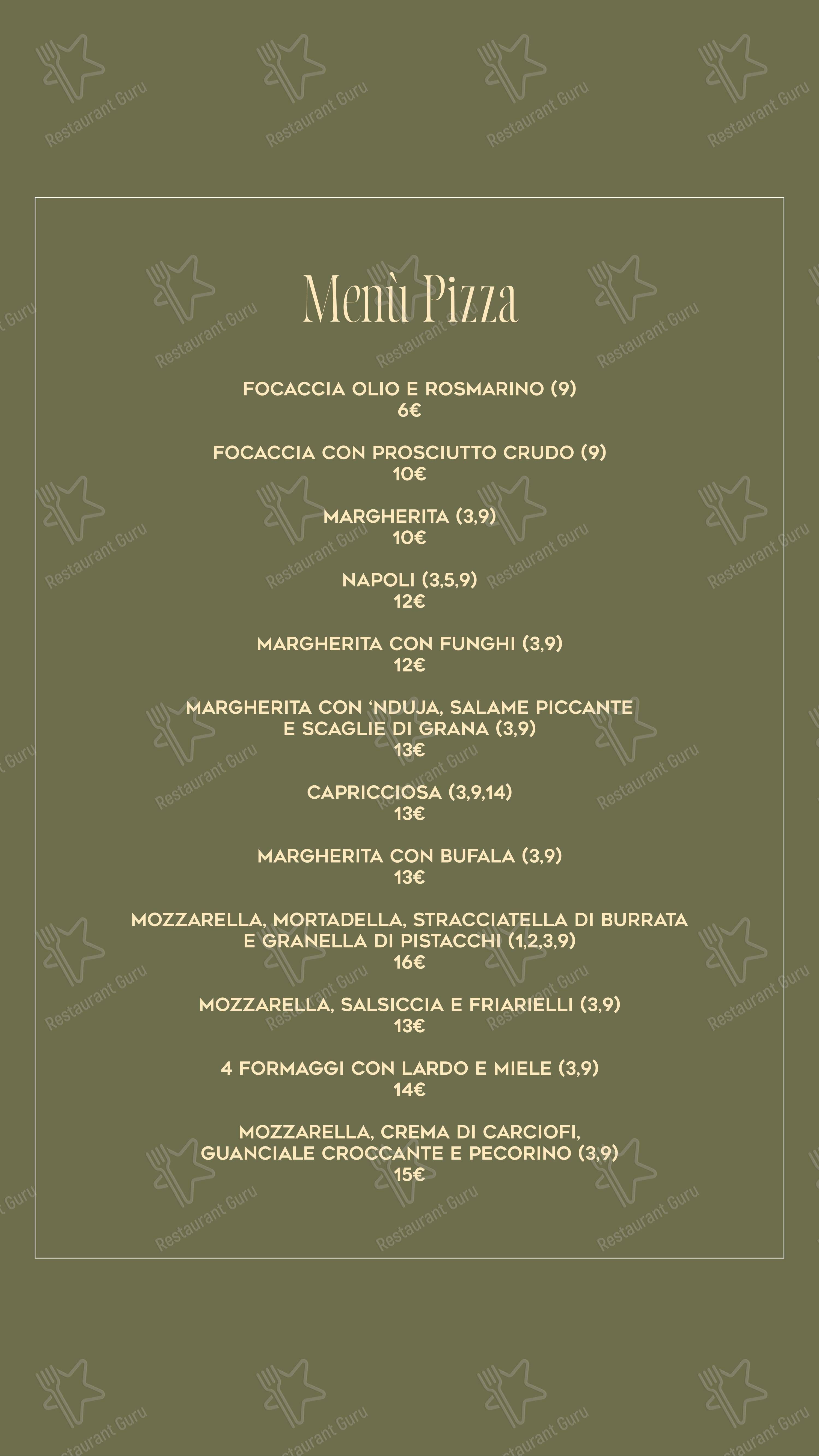Меню Riva Marconi - Ristorante e Location Roma Sud - Меню напитков