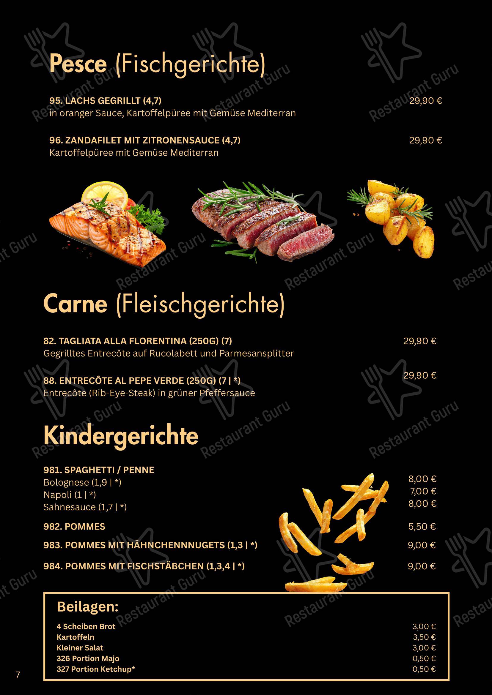 Меню напитков пиццерии San Remo Eiscafé, Pizzeria und Restaurant - Rerik в Рерике