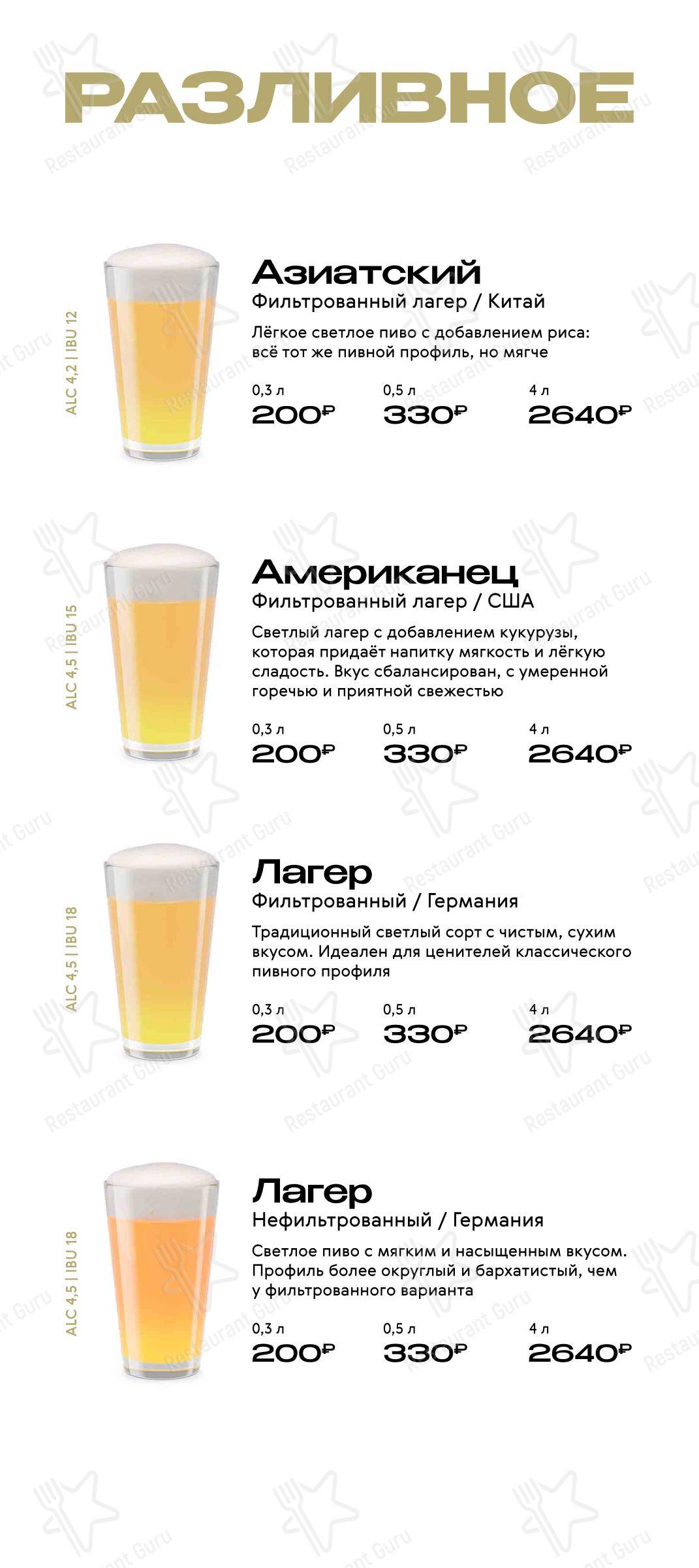 Меню паба и бара Shop&Pub ПетровичЪ - 菜单