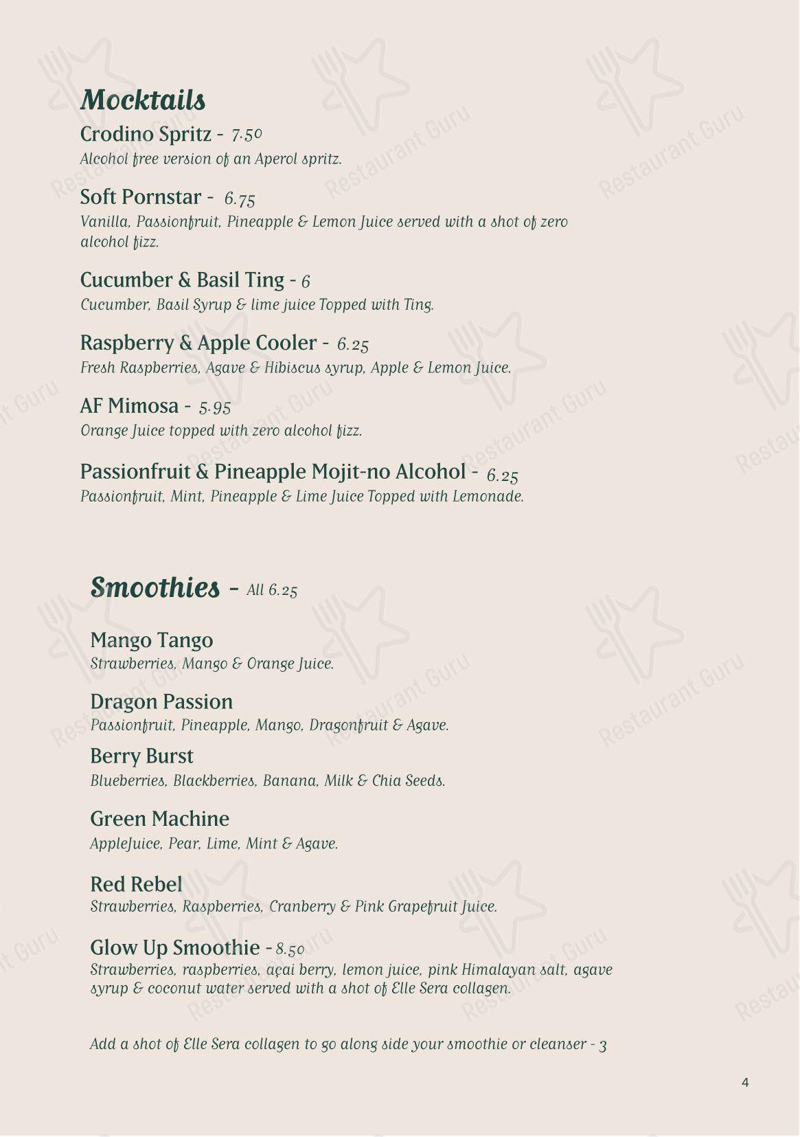 Lunch Menu паба и бара Emily's