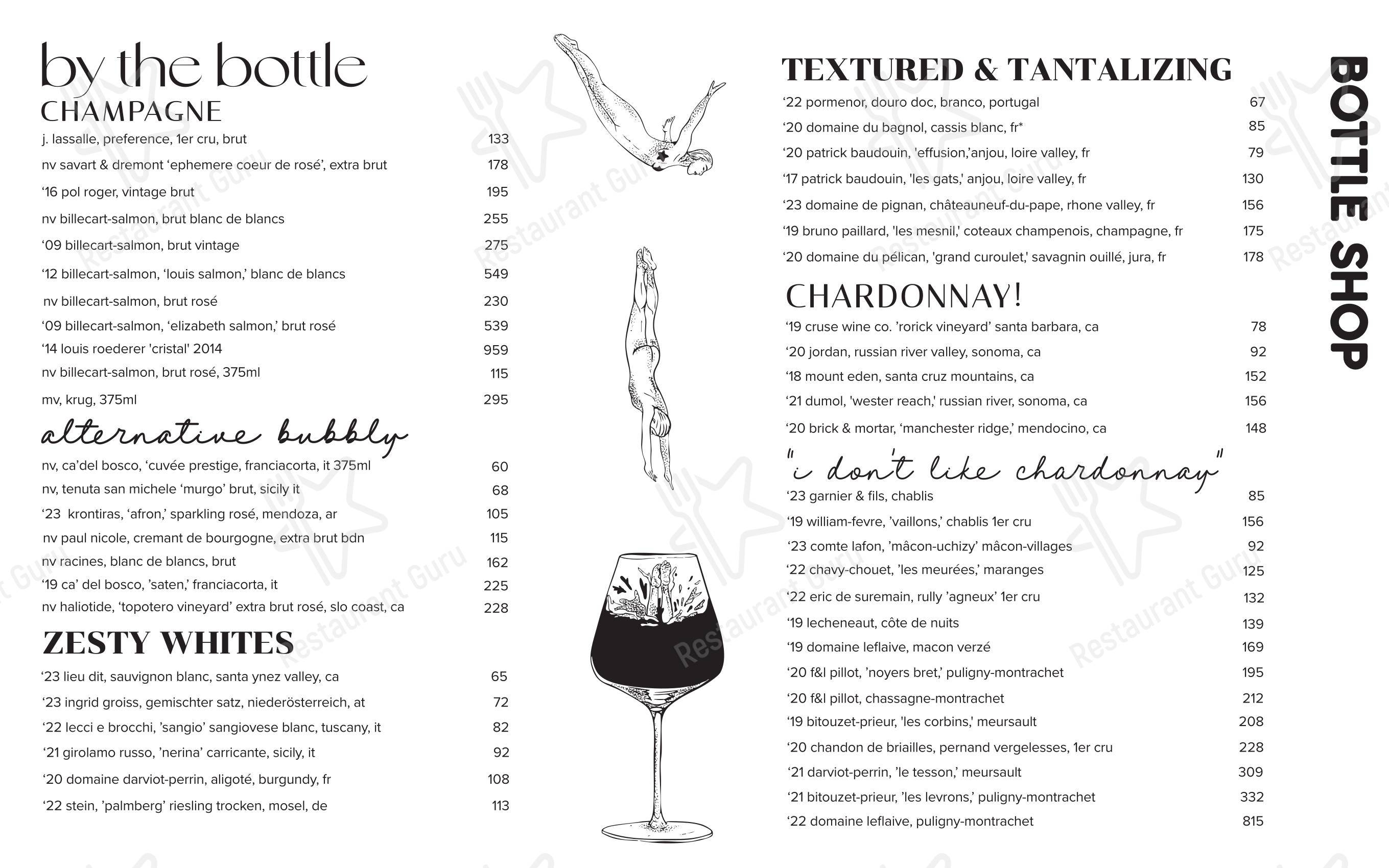 Меню паба и бара Ethos Wine Bar & Bistro в Нантакете