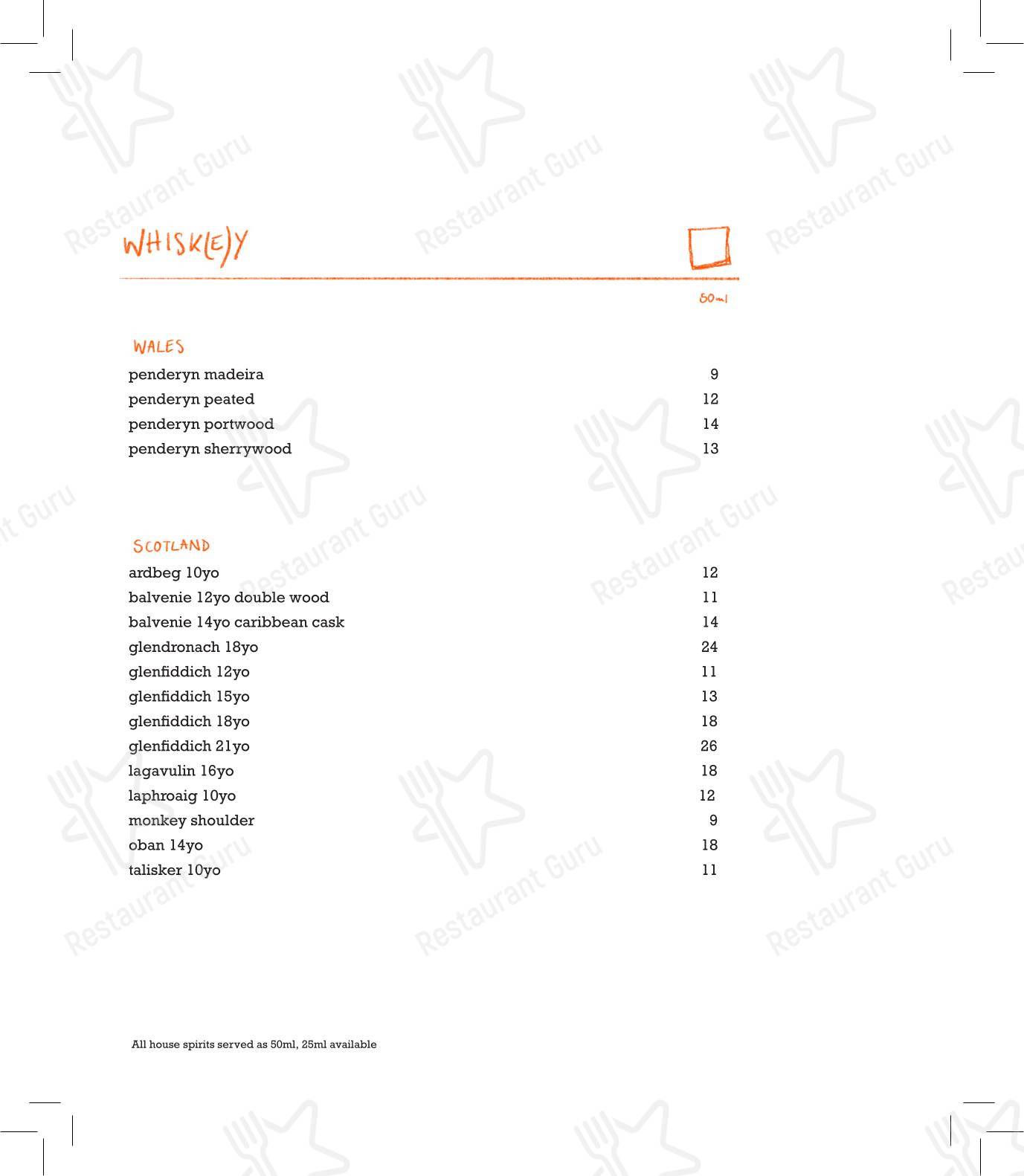 Lunch Menu ресторана Parallel by Pasture