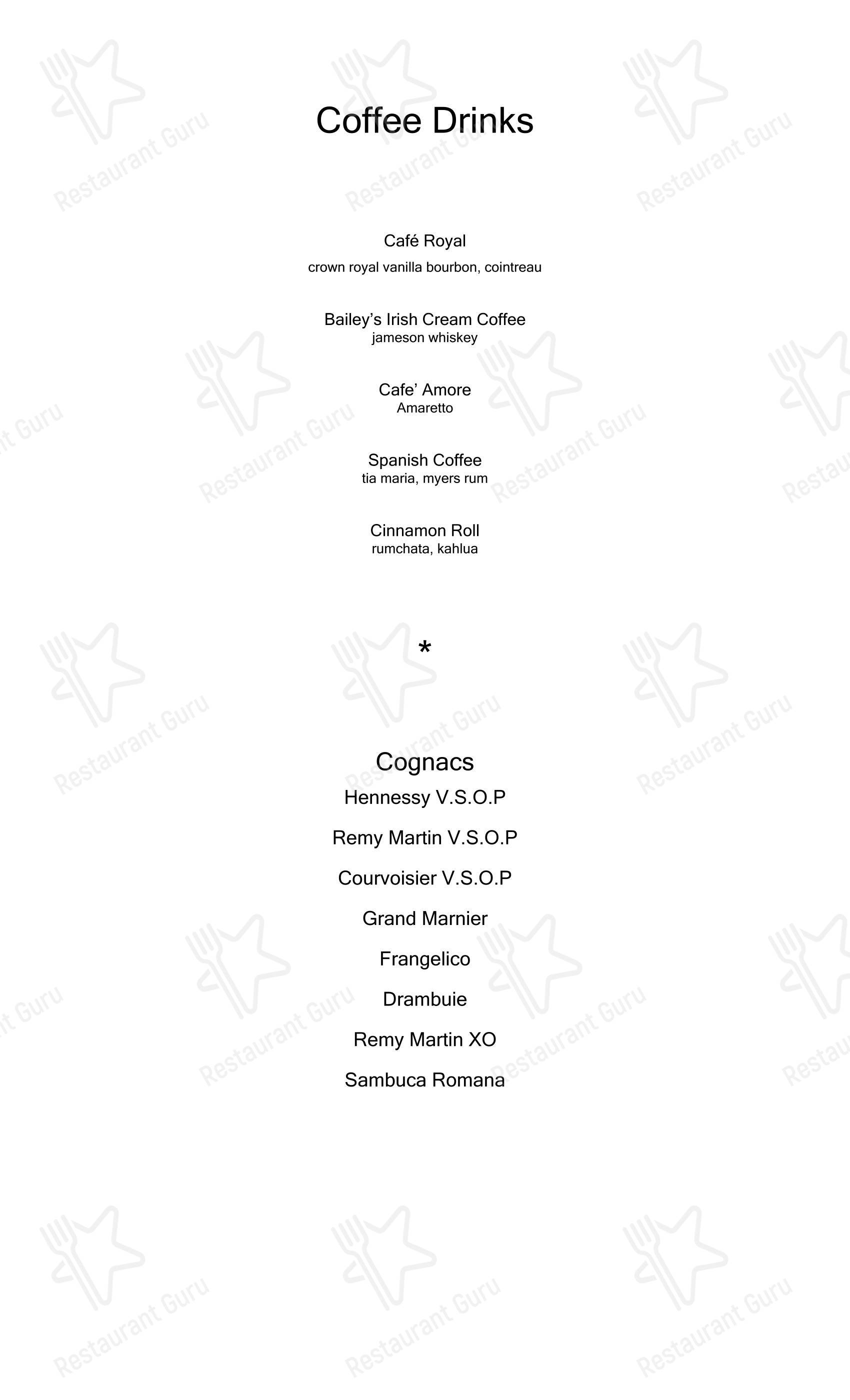 Меню ресторана Pearl - Breakfast Menu