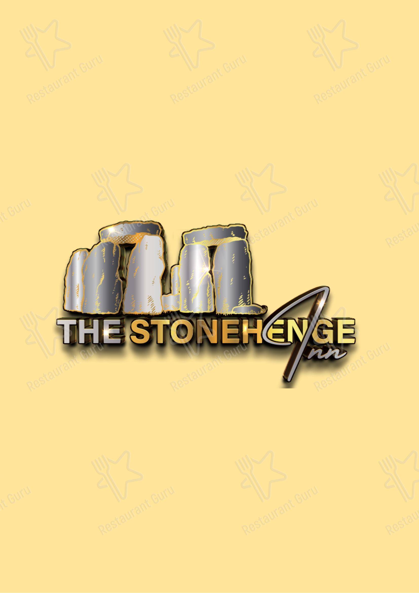 菜单 паба и бара Stonehenge Inn