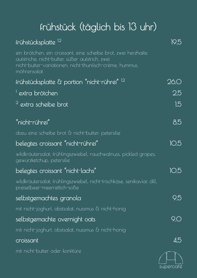 supercafé меню