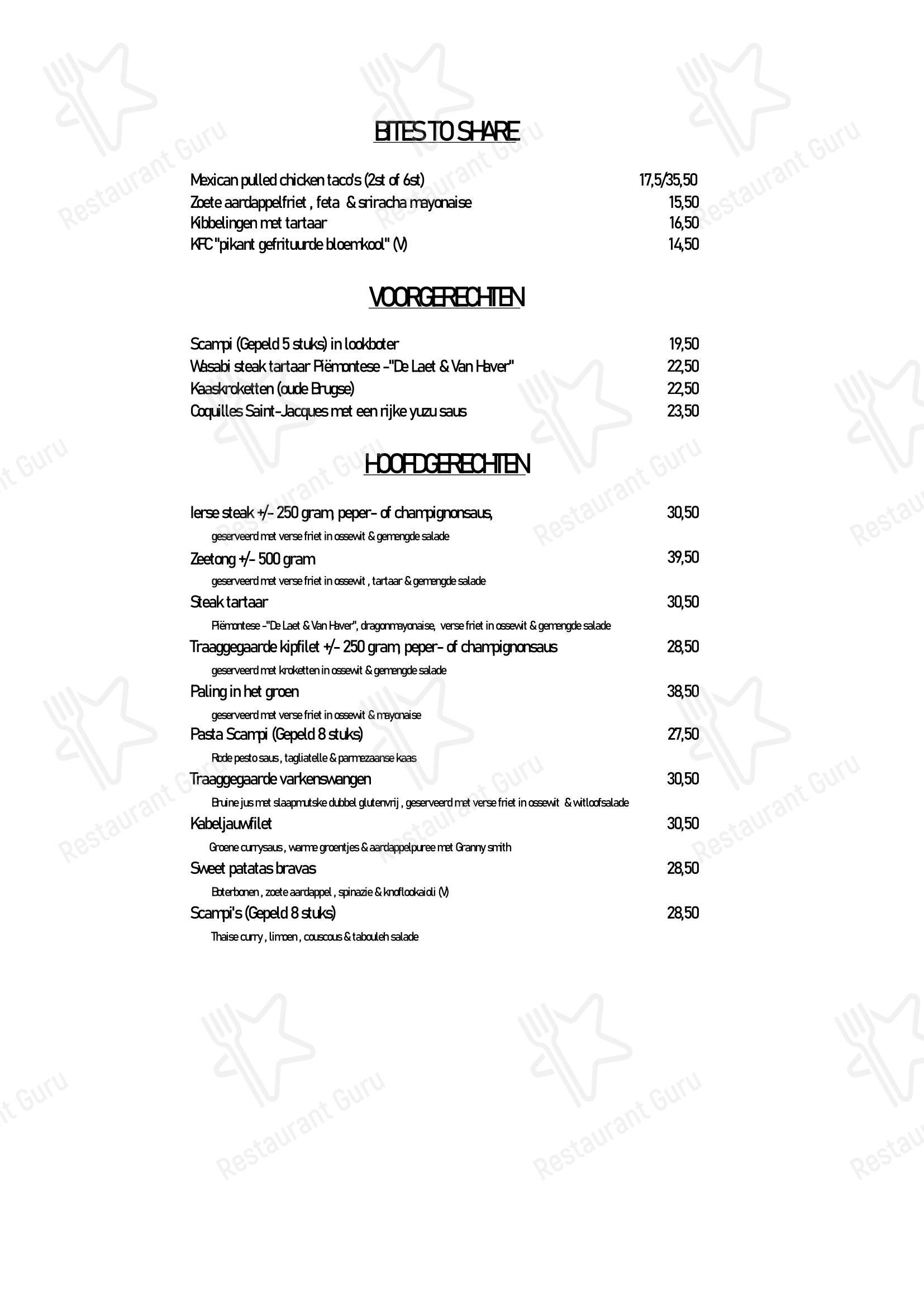 't Embleem в Рансте - Меню