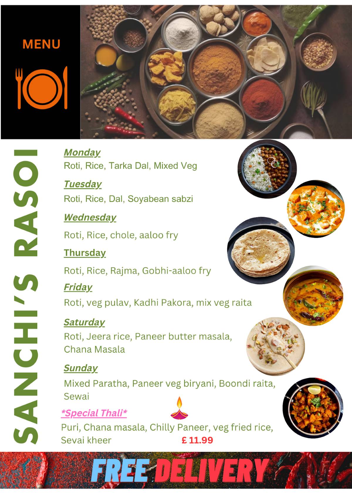 Sanchi's Rasoi меню