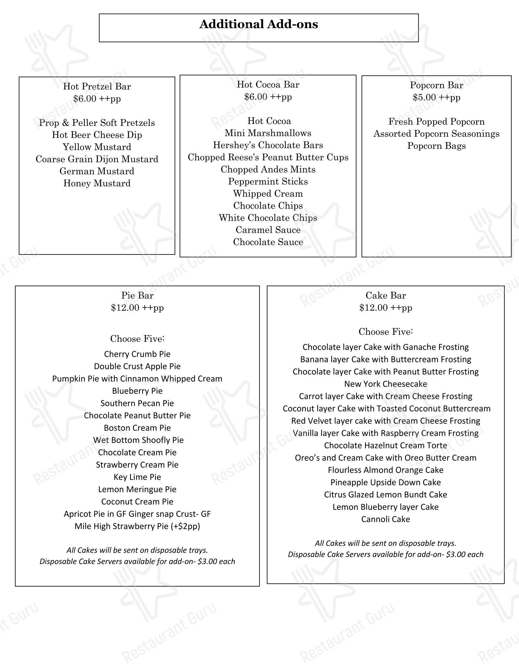 Dinner Menu 29 Cooks Catering