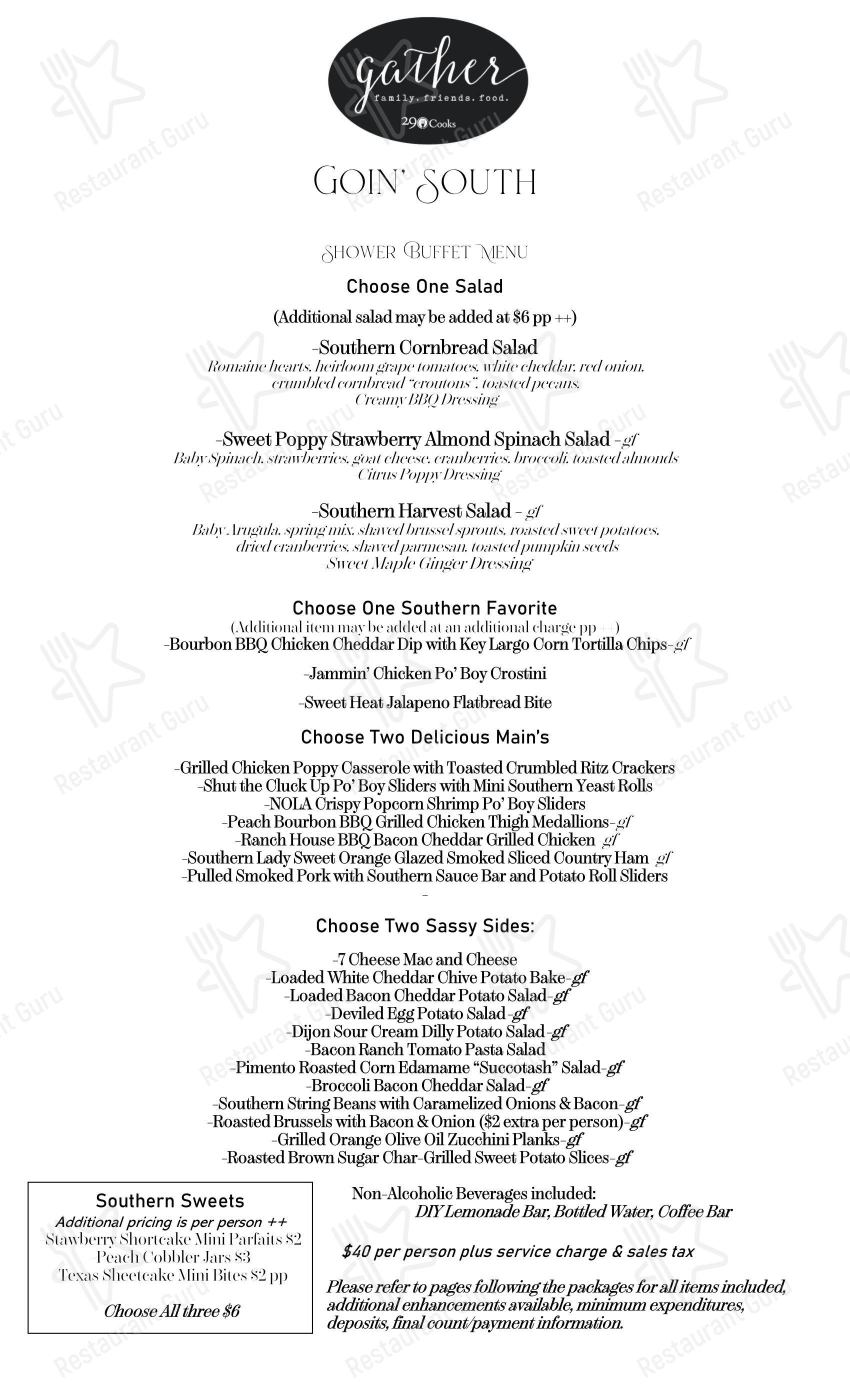 Ночное меню 29 Cooks Catering в Эммаусе