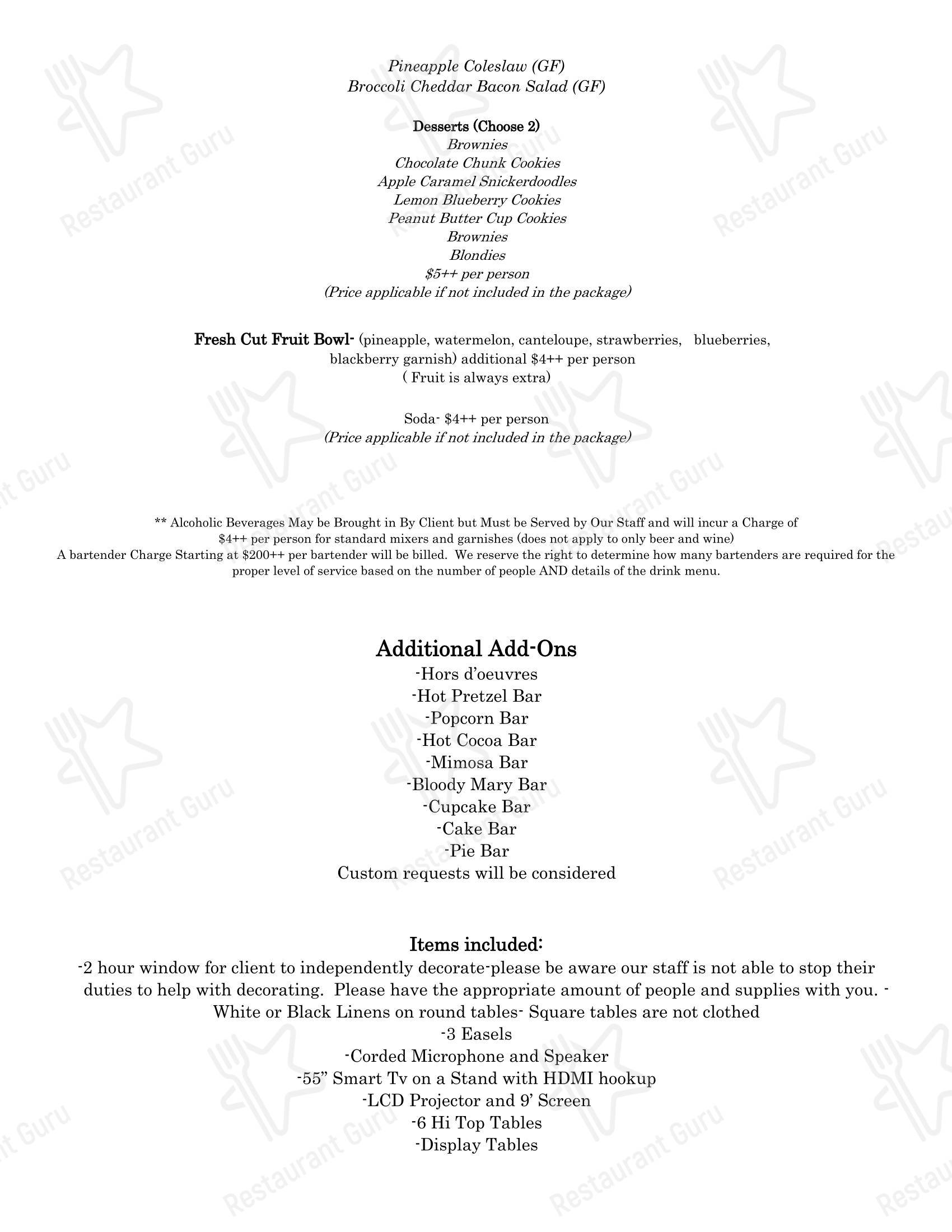 Крафт меню 29 Cooks Catering в Эммаусе