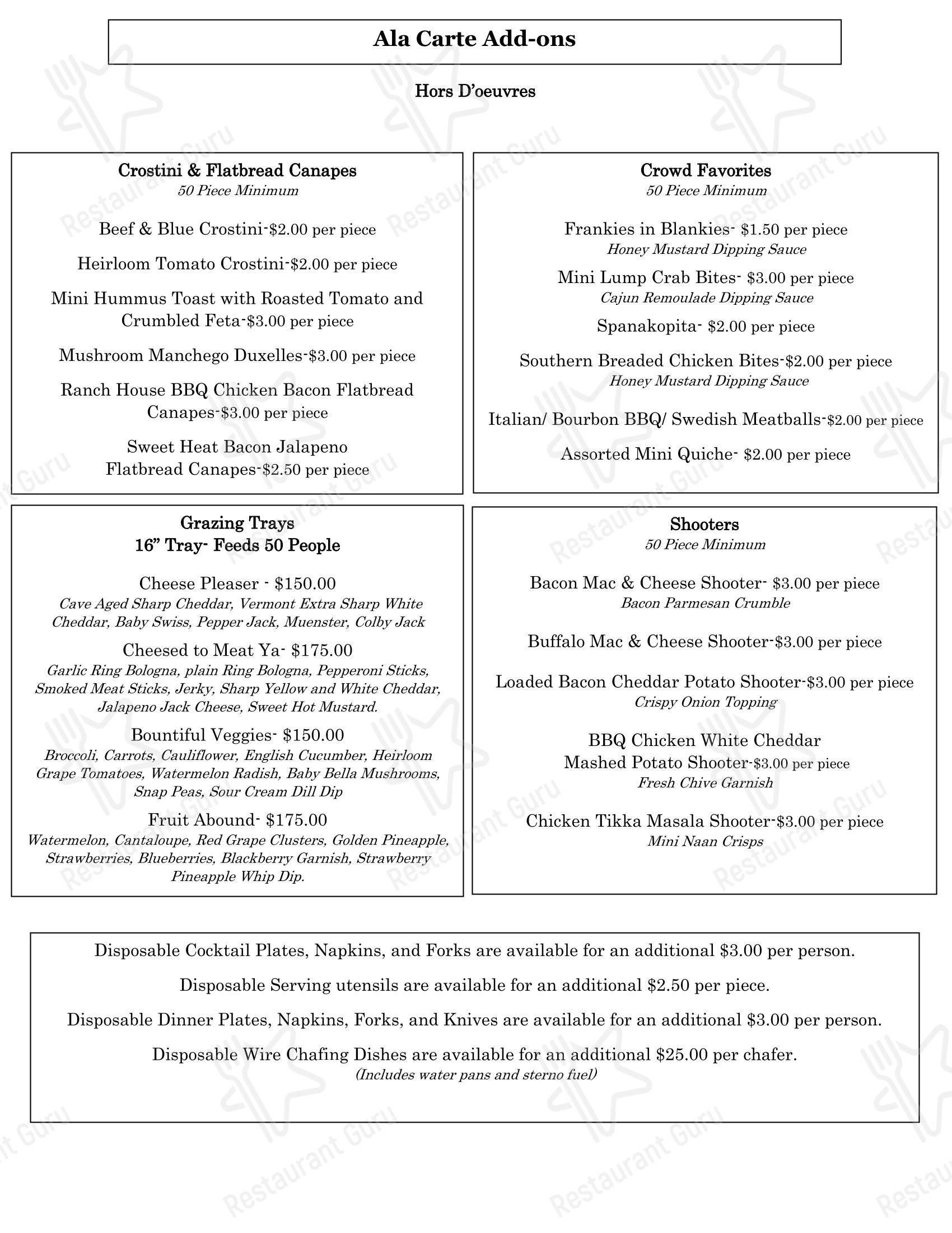 Takeaway Menu 29 Cooks Catering