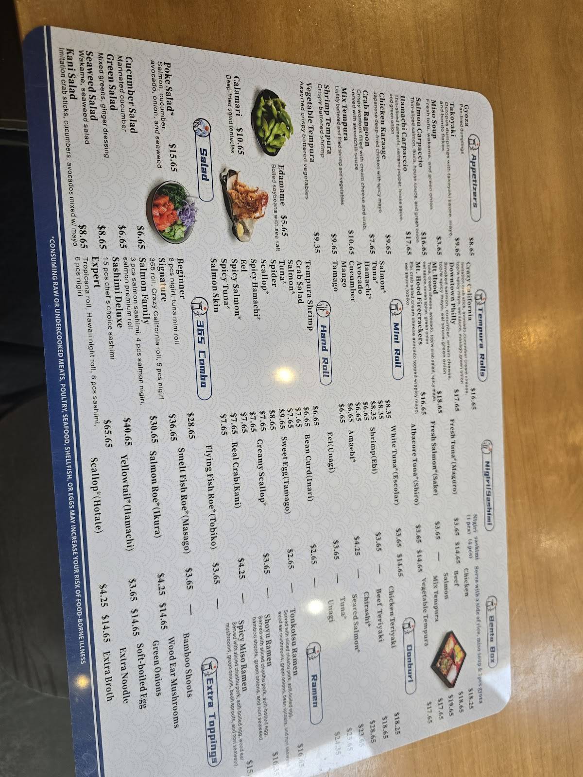 365 Sushi меню