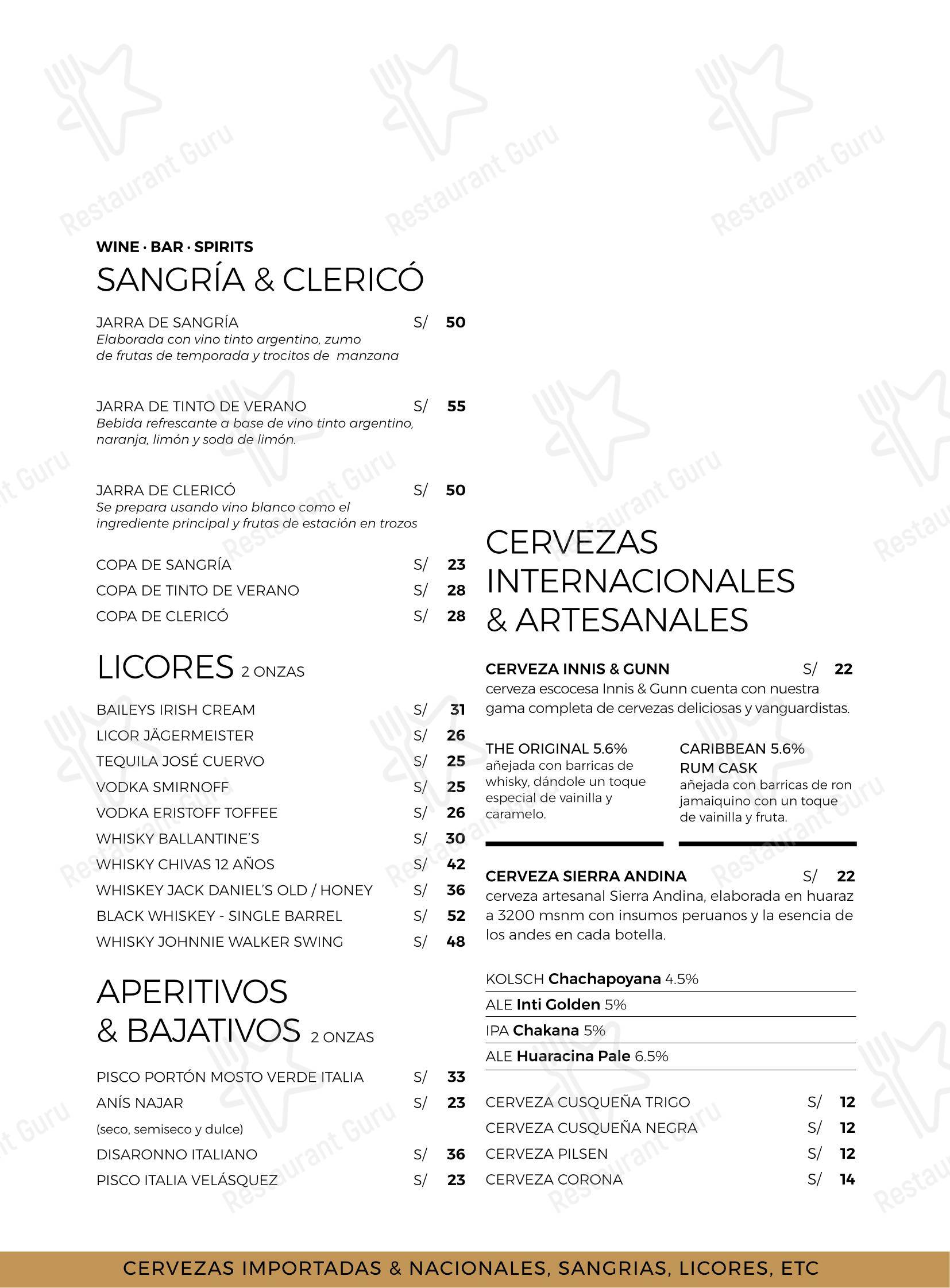 A LOS BIFES - Parrilla Bar в Лосе Оливос - Меню напитков