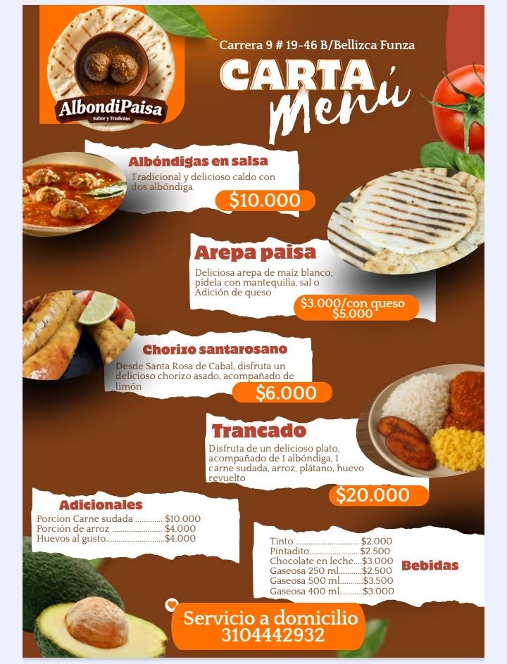 ALBONDIPAISA меню