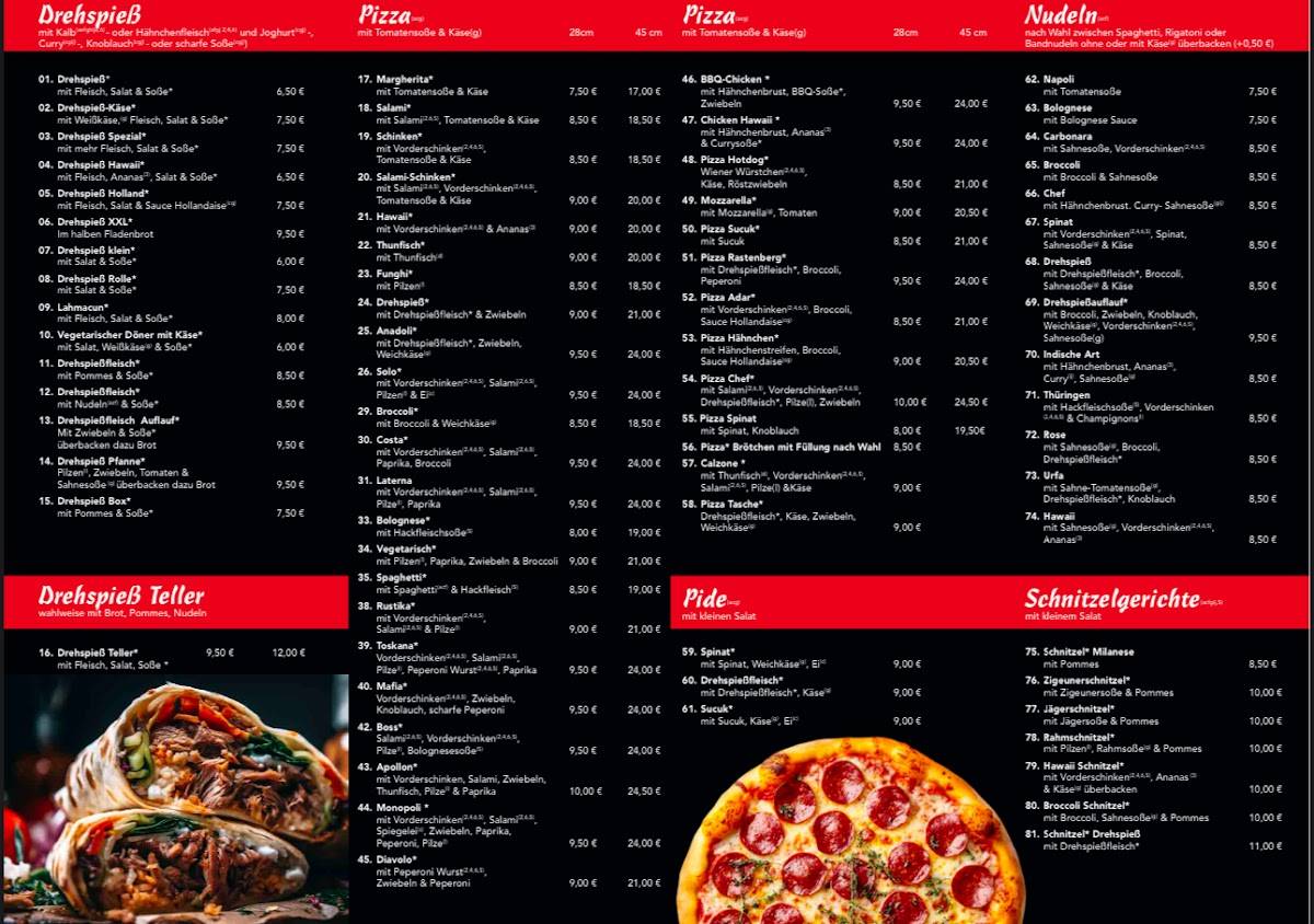 Adar Pizzeria & Grillhaus меню