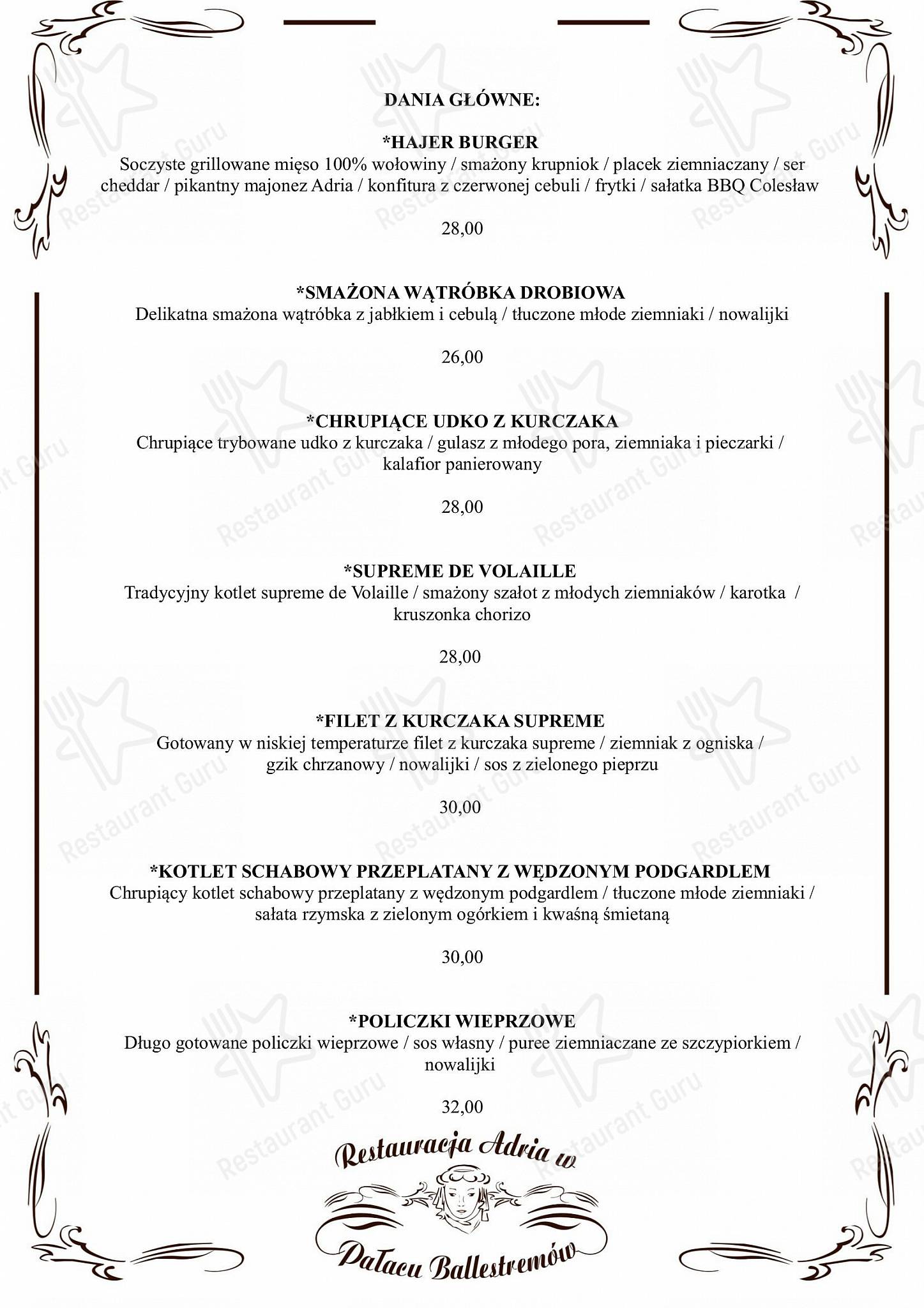 Boronia Catering Menu Pack ресторана Hotel-Restauracja „Adria” в Руде-Сленске