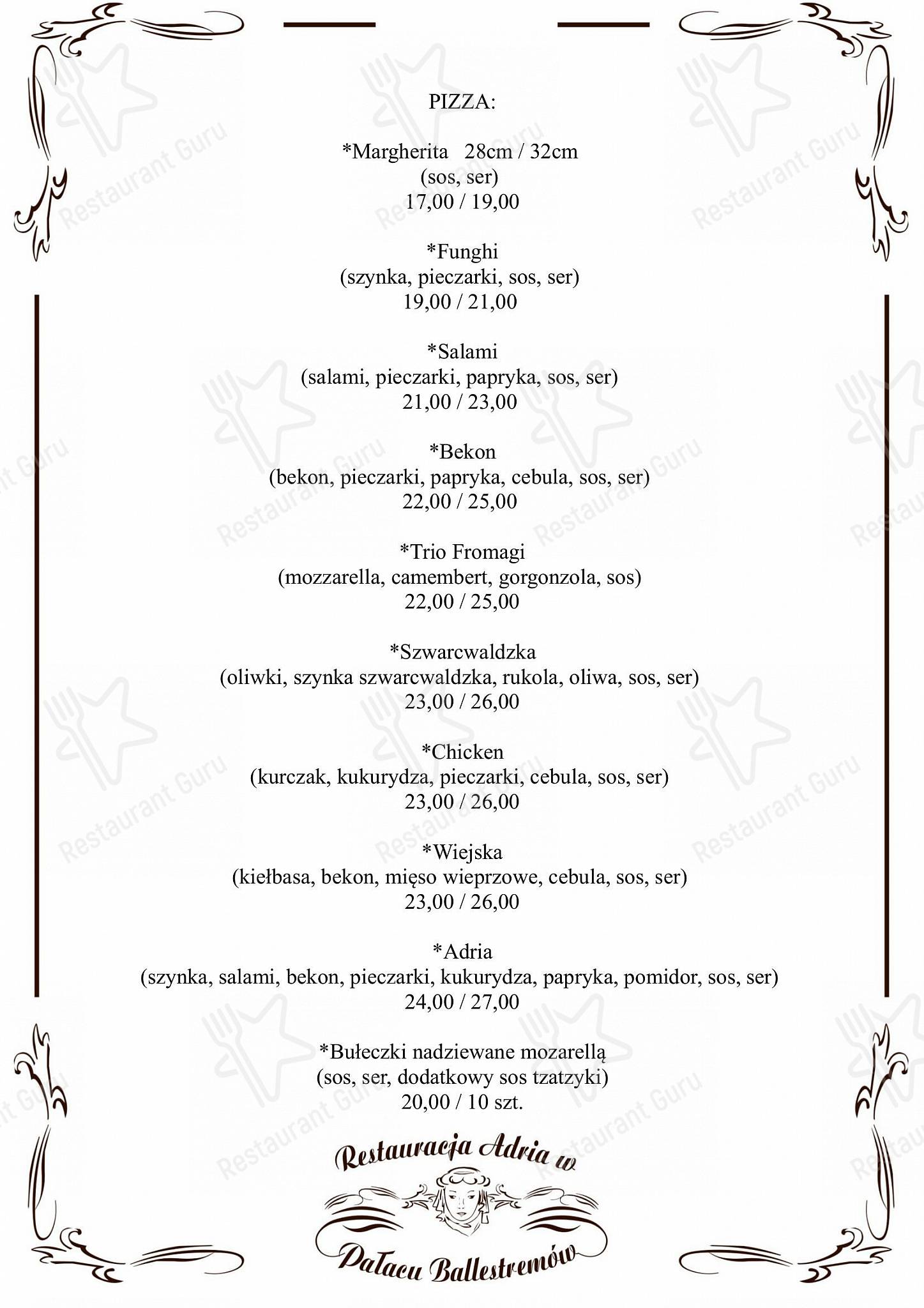 Меню ресторана Hotel-Restauracja „Adria” - Boronia Catering Menu Pack