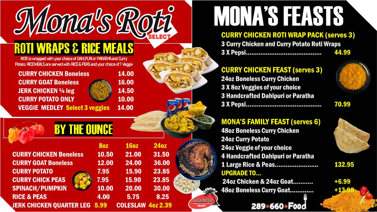 Mona's Roti Select меню