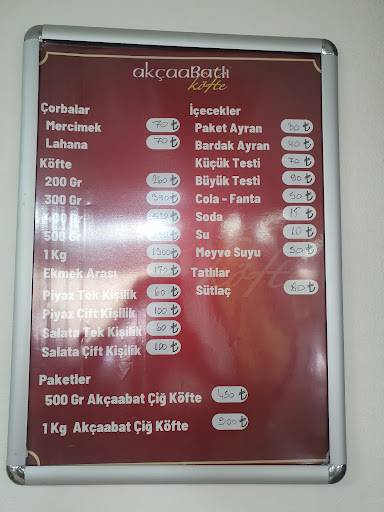 Akcaabatli Kofte меню