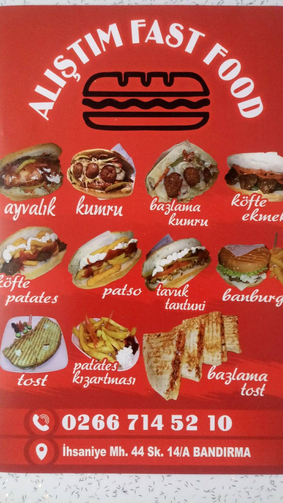 Alıştım меню