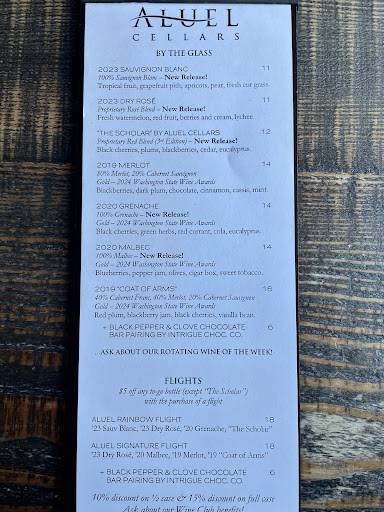 Aluel Cellars - Capitol Hill меню