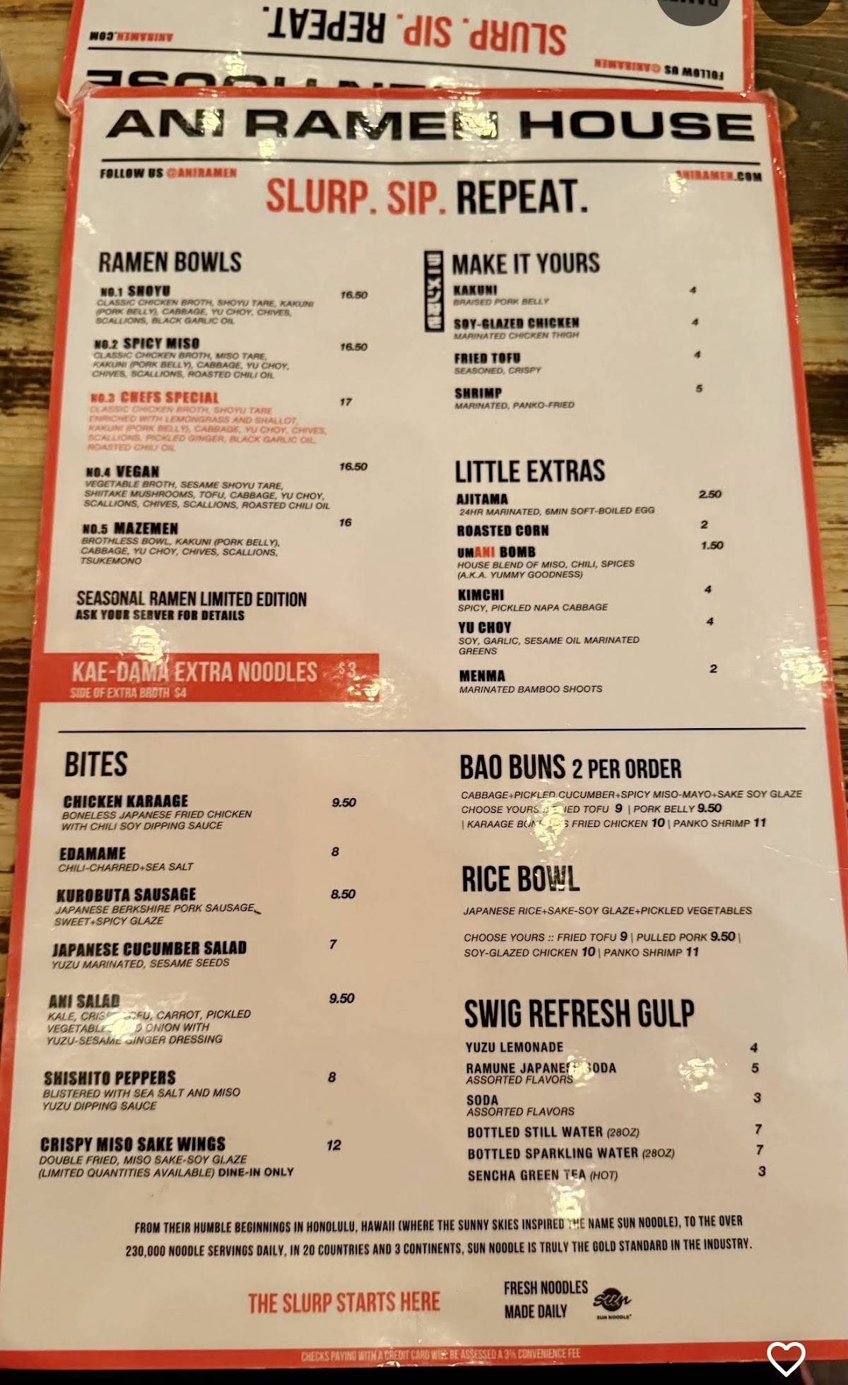 Ani Ramen House меню