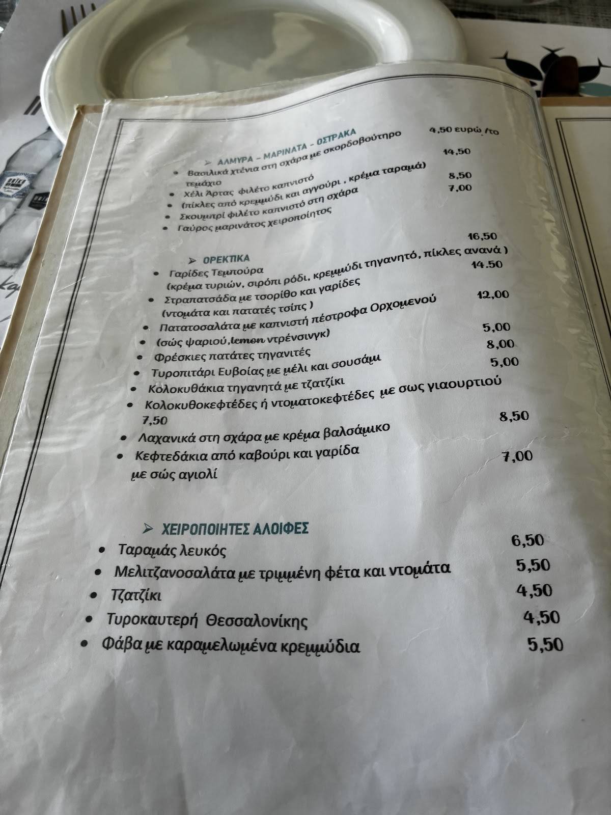Anthos Traditional Tavern меню