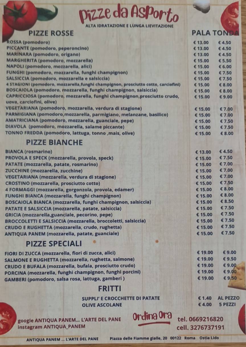 Antiqua Panem... L'ARTE DEL PANE меню