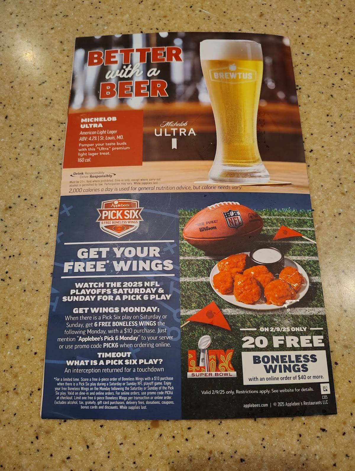 Applebee's Grill + Bar меню