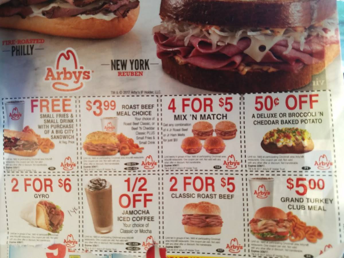 Arby's меню