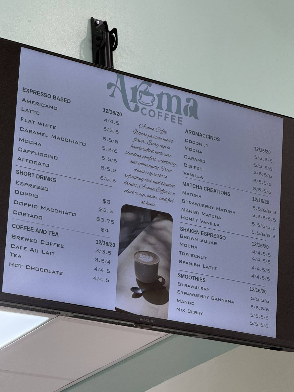 Aroma Coffee Shop меню