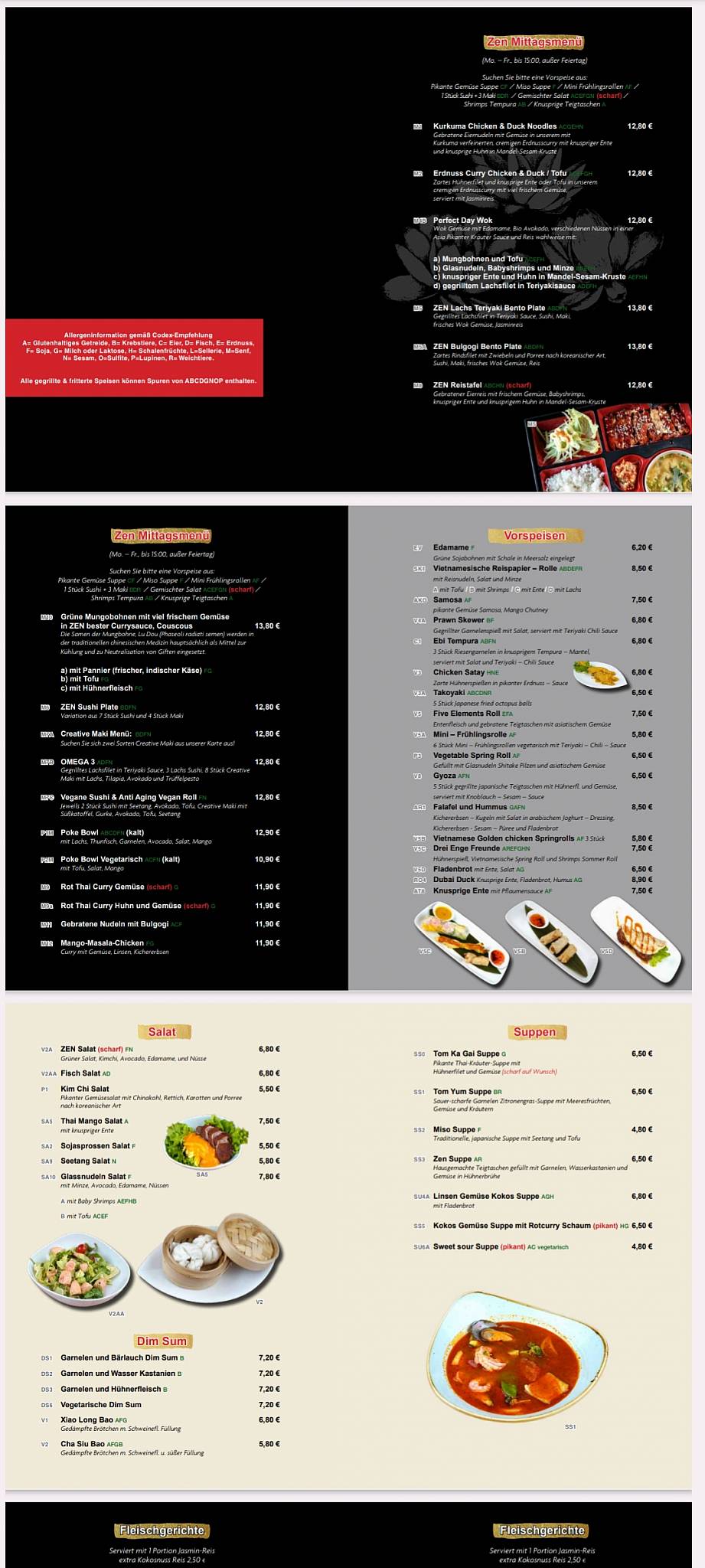 Asiatisches Restaurant ZEN меню