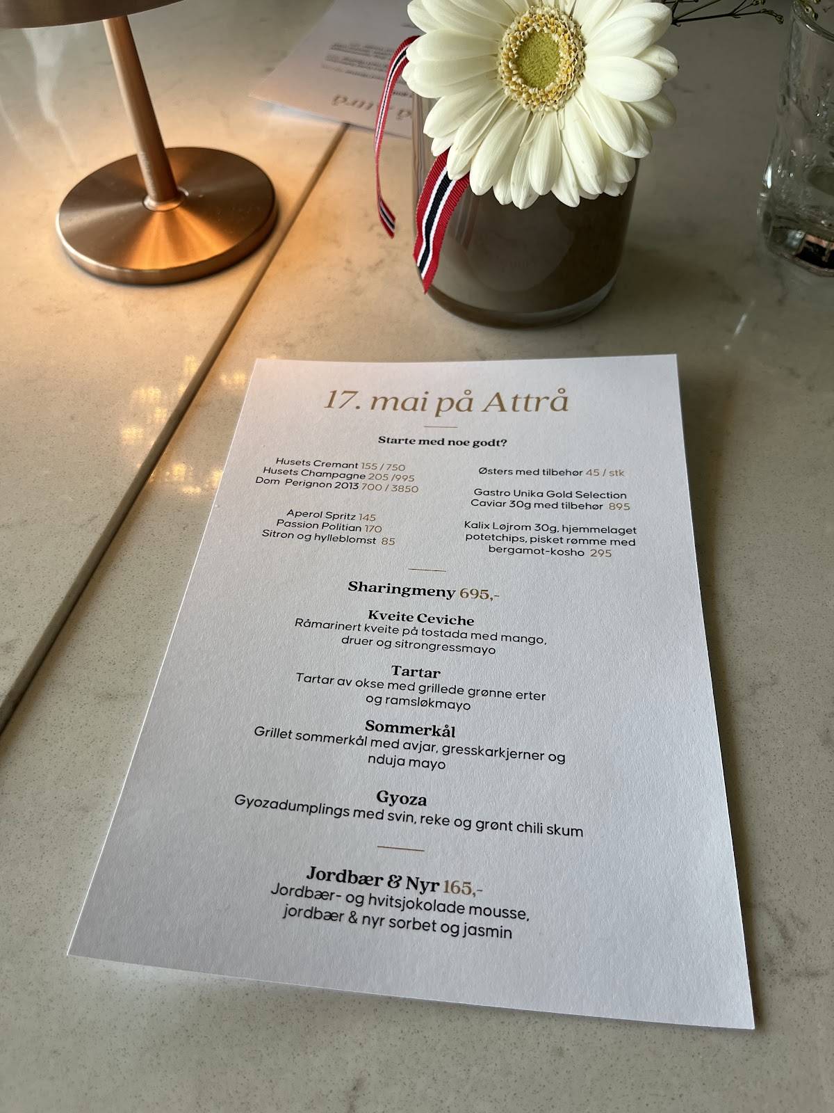 Attrå меню