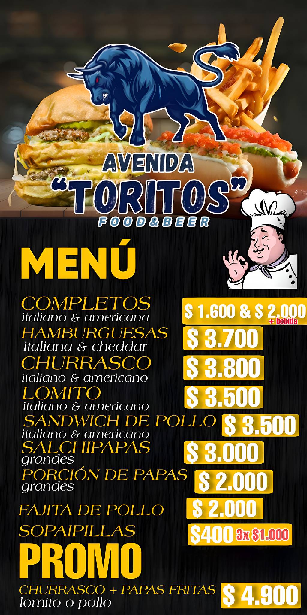 Av toritos меню