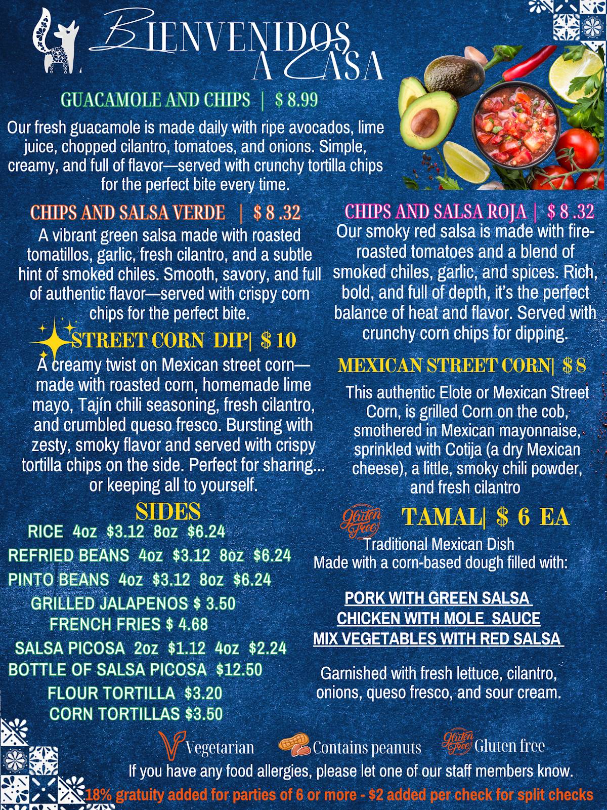 Azulejos mexican kitchen меню