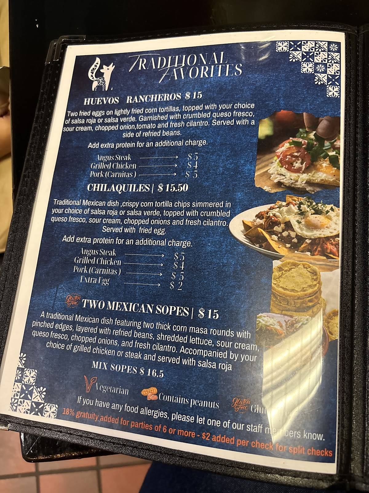 Azulejos mexican kitchen меню