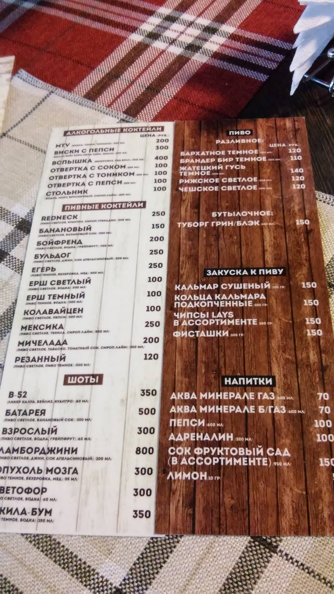 Б2 меню