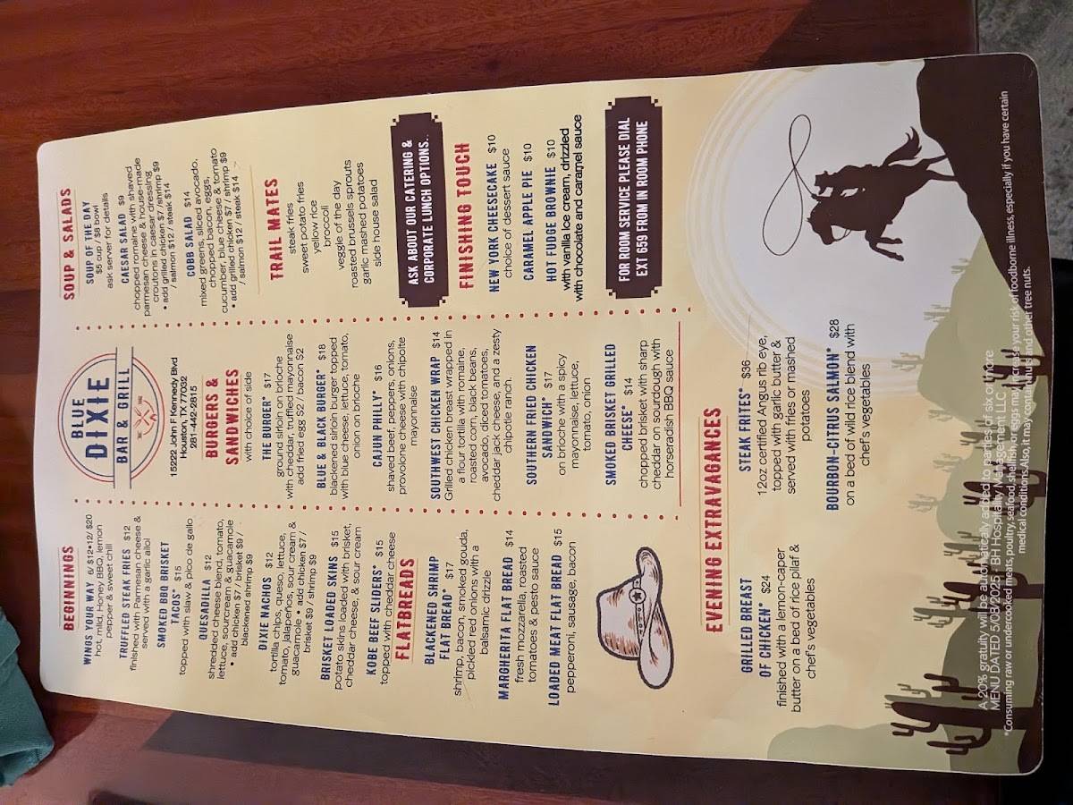 Blue Dixie Bar & Grill меню