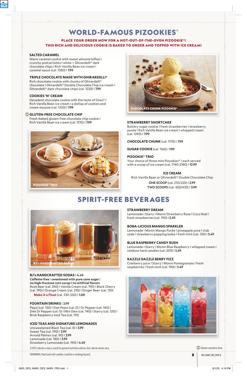 BJ's Restaurant & Brewhouse меню