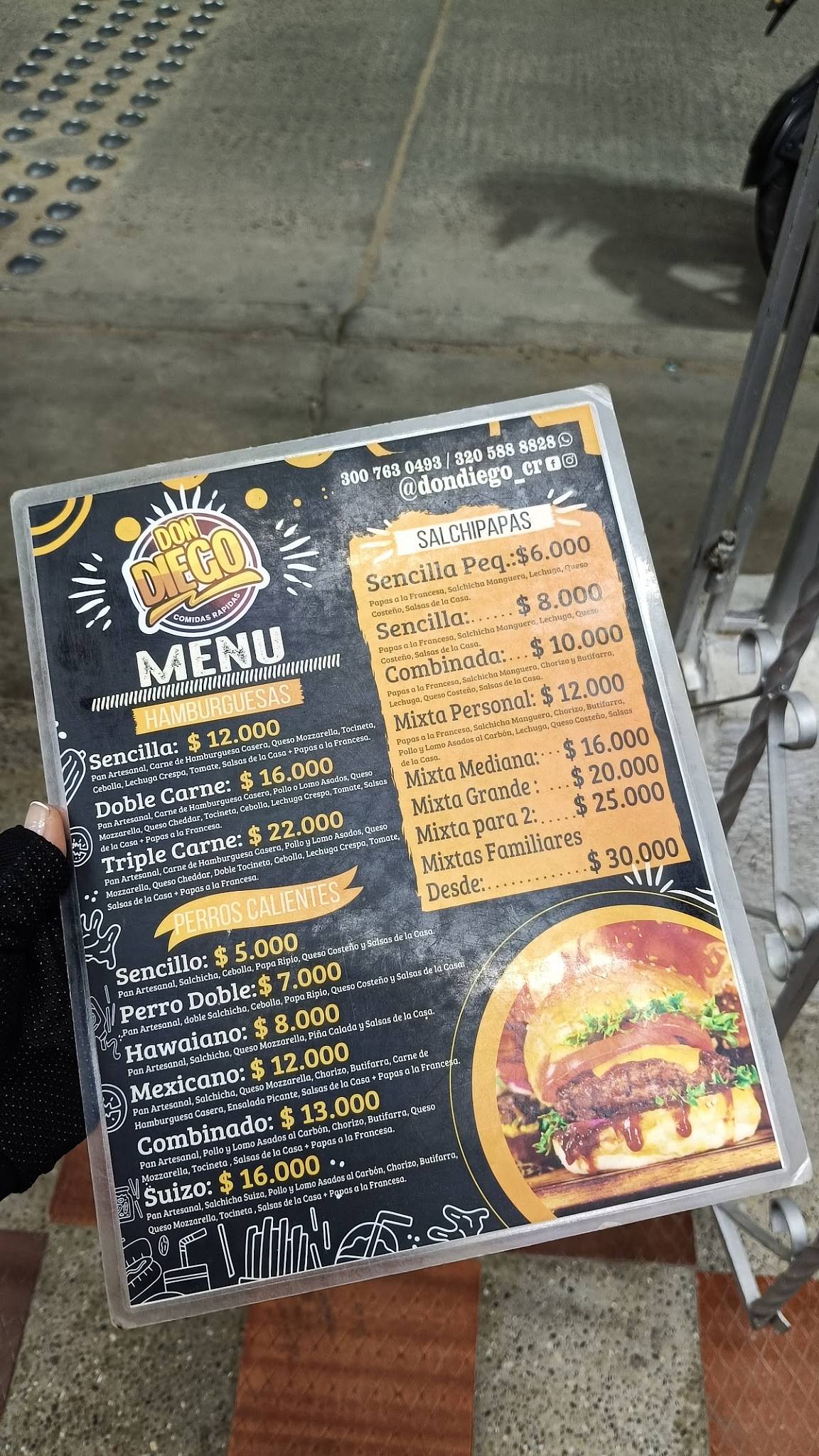 Don Diego Comidas rápidas меню