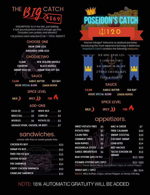 Baltimore Seafood меню