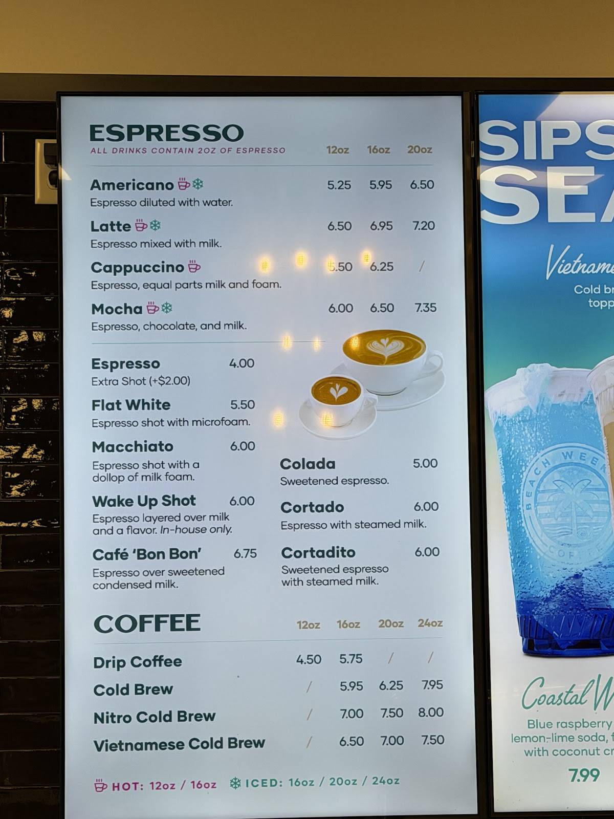 Beach Weekend Coffee меню
