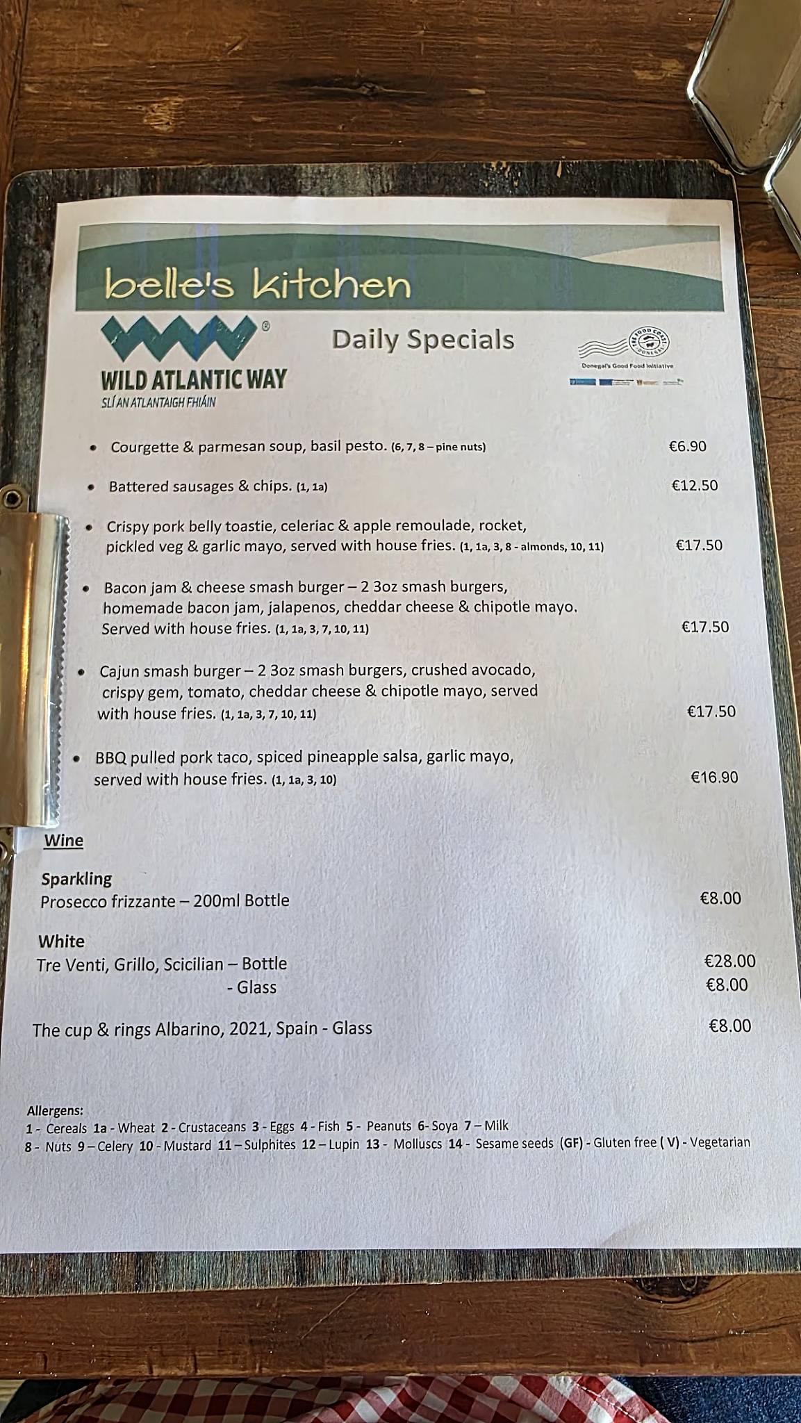 Belles Kitchen Rathmullan меню
