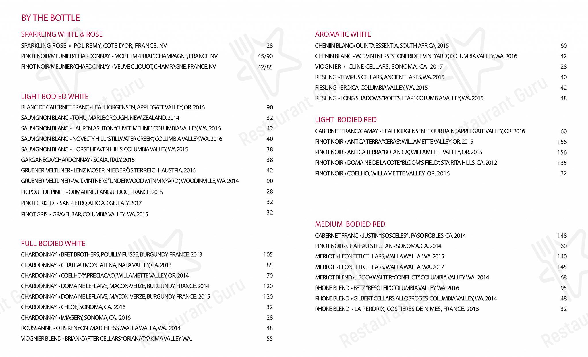 Меню паба и бара Rock and Rye Oyster House - Christmas Menu